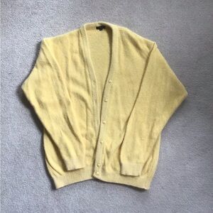 Cashmere mohair blend Yellow Cardigan Sweater